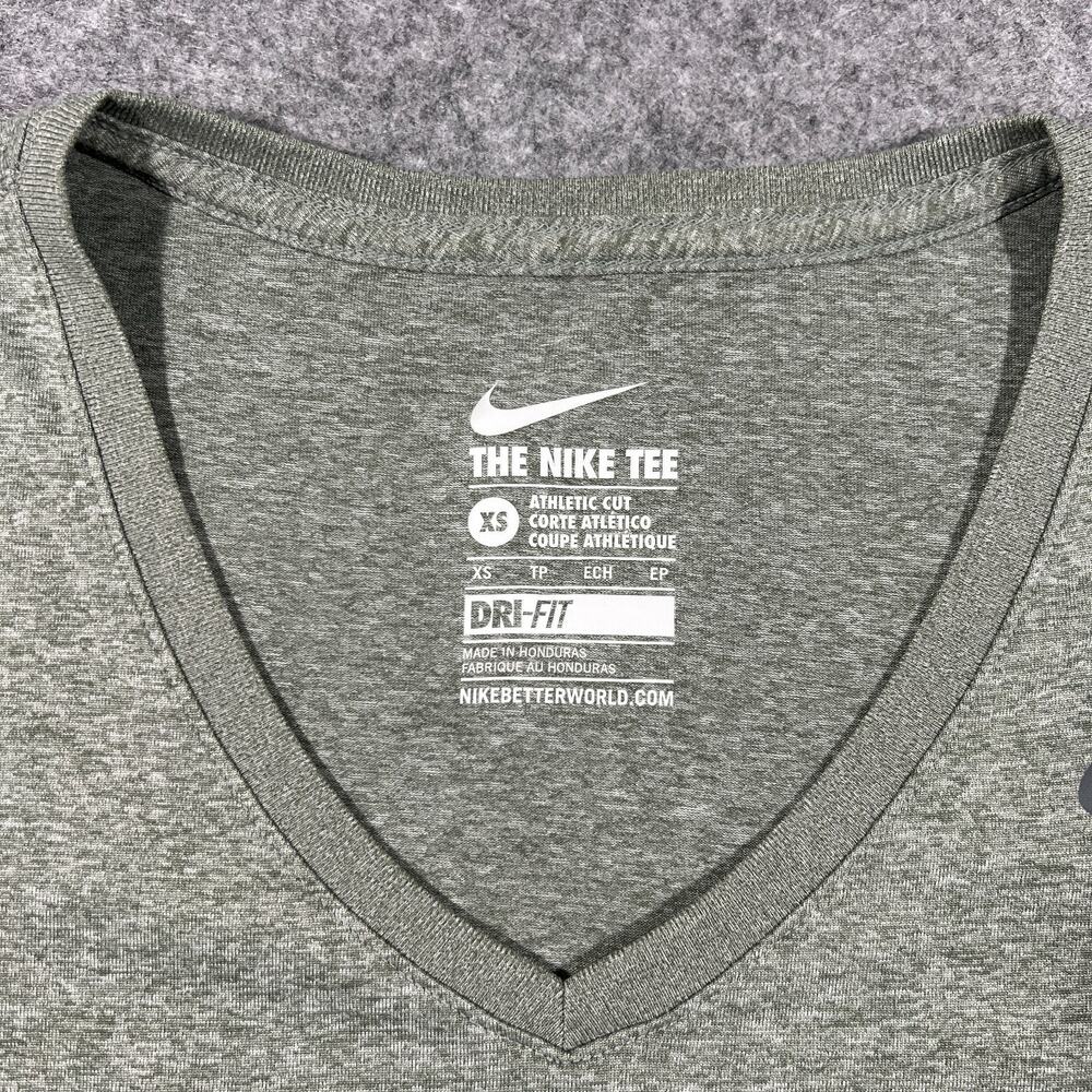 Nike Dri Fit Legend Training T Shirt Womens XS Heather Gray Short Sleeve V Neck - Picture 4 of 7